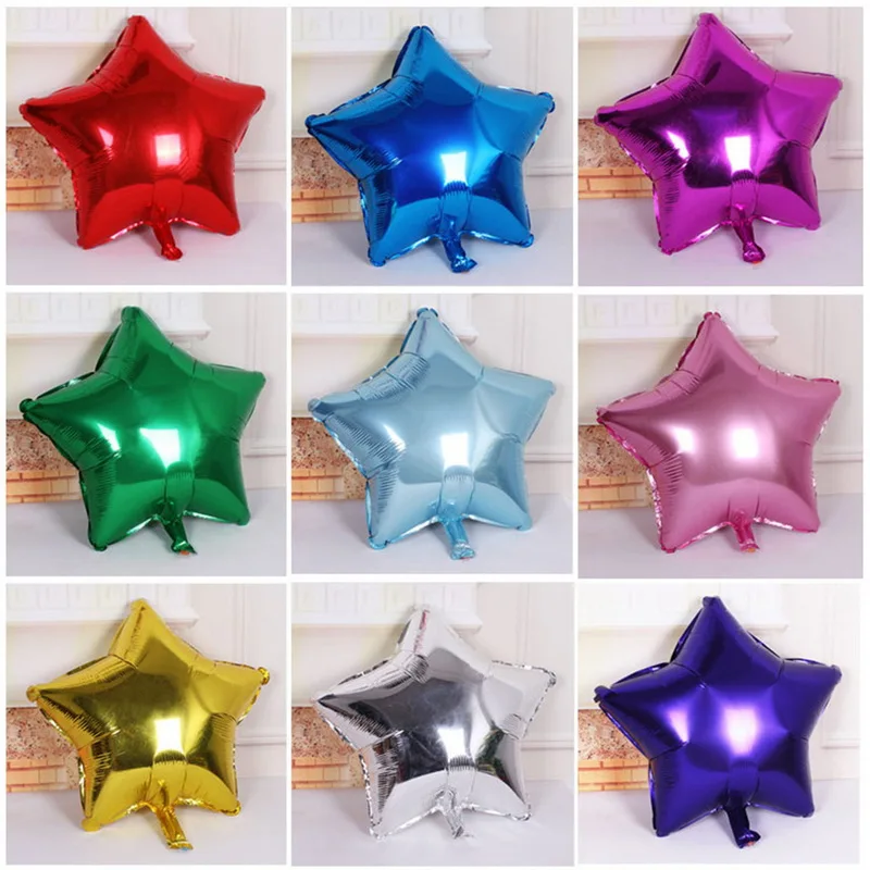 

5 pcs 10 inch Helium Foil Balloon Five-Point star Wedding Ball aluminum Balloons Inflatable Birthday toy Party Decoration