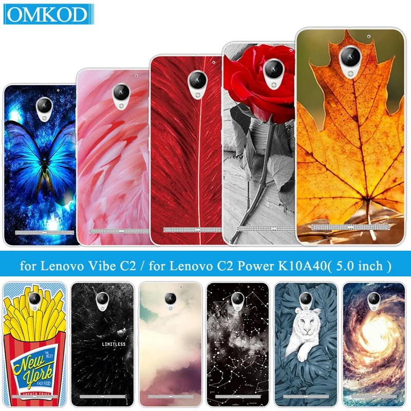 

5.0 inch for Lenovo Vibe C2 Soft Silicone Transparent TPU Cases Plumage Cover for Lenovo Vibe C2 K10A40 Protector For Lenovo C2