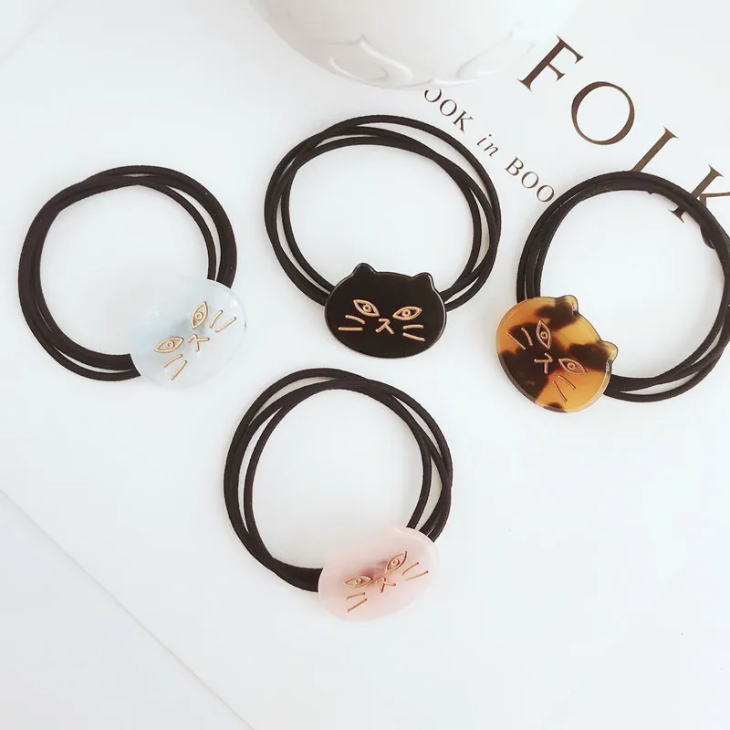 

Korean Fashion Lovely High Elasticity Hair Rope Retro Cartoon Cat Princess Sweet Simple Rubber Band Hair Accessories For Girls