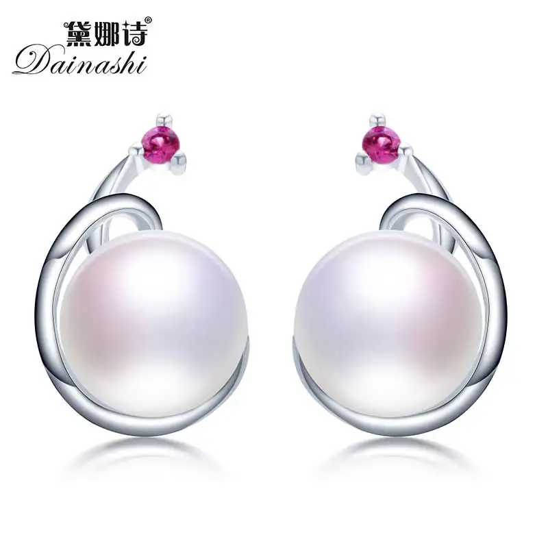 

Top Quality Big Natural Freshwater Pearl Stud Earrings Women Elegant Fashion Style Shiny Zirconia Flower Jewelry 2019 New CPE070
