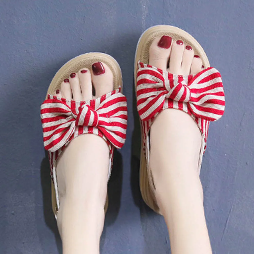 

YOUYEDIAN Flat shoes for women Flat sandals summer s Cloth sandals women platform thick Soled#g25