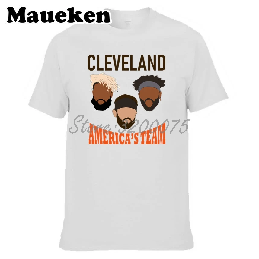 Мужская футболка Baker Mayfield 6 Odell Beckham Jr. 13 Jarvis Landry 80 Cleveland, Мужская футболка с круглым вырезом W19040509 - Цвет: 1