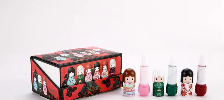 Детский бальзам для губ милая кукла в кимоно губная помада глубокое увлажнение детская помада питание круглая Губная помада макияж бренд Hengfang