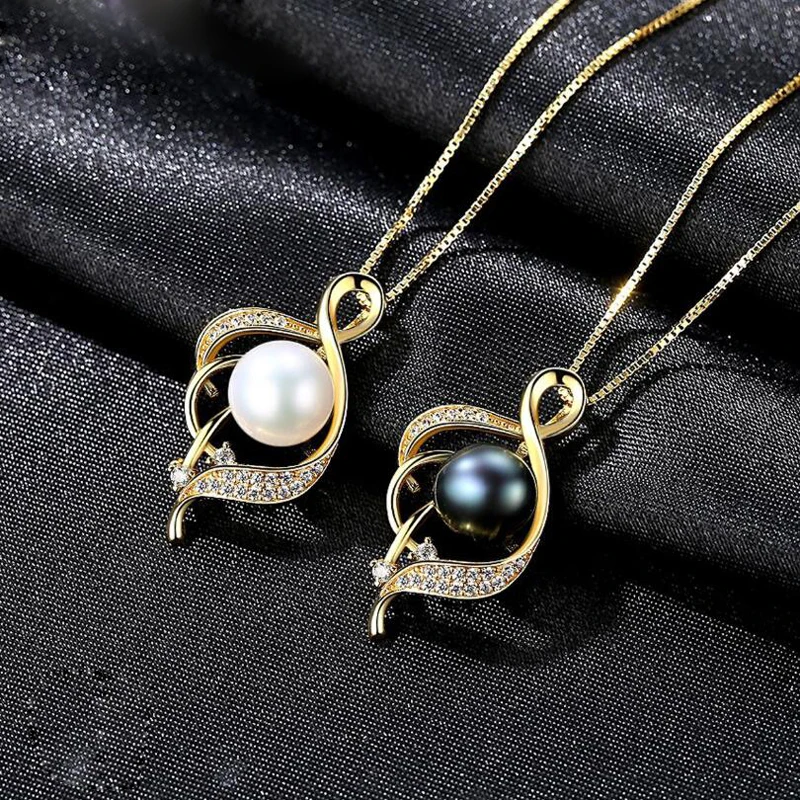 [MeiBaPJ]Real Freshwater Pearl Simple Personality Gold Pendant Necklace