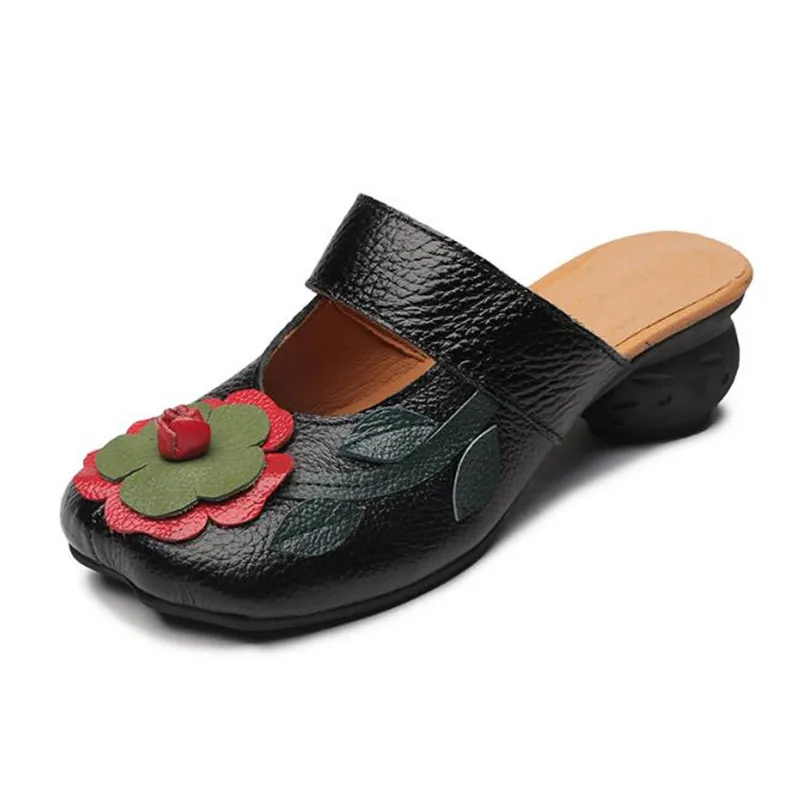 ZXRYXGS Brand Sandlas Low-heeled Summer Women Sandals Slippers 2019 New Mixed Color Cowhide Flowers Women Shoes Fashion Sandals ZXRYXGS Brand Sandlas Low-heeled Summer Women Sandals Slippers 2019 New Mixed Color Cowhide Flowers Women Shoes Fashion Sandals