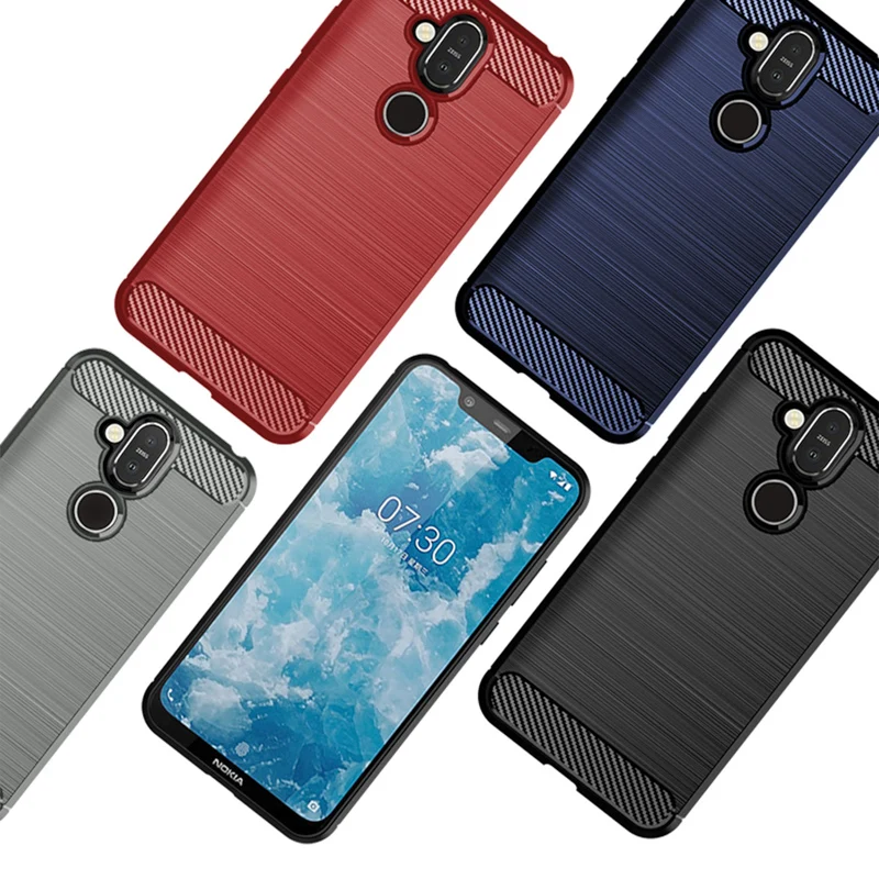 Best Carbon Fiber Case For Nokia 7.1 Plus Case Silicone Cover For Nokia 9 PureView 2.1 3.1 3 5.1 6 6.1 7 8 9 C1 X3 X6 2018 Plus Cover