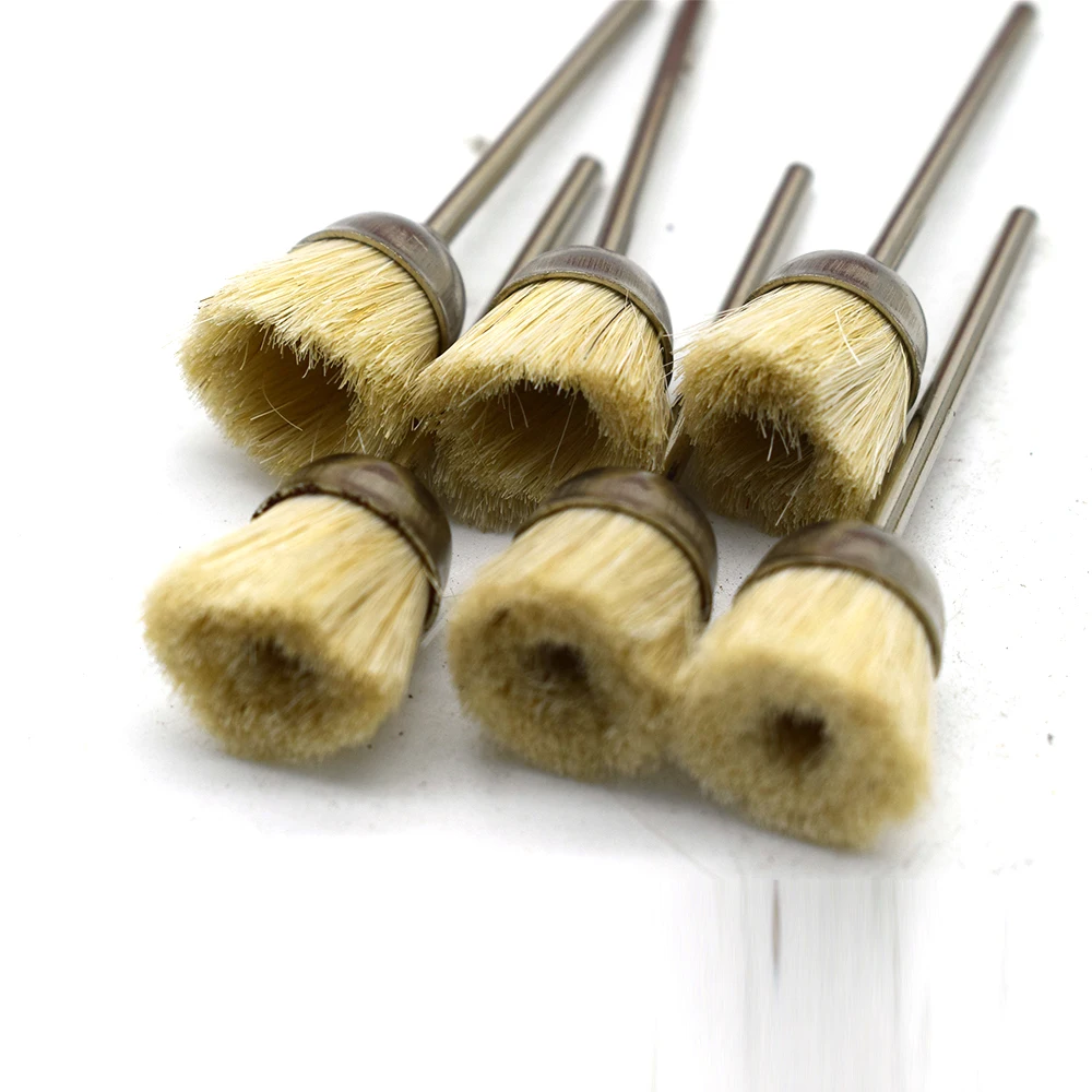 

100Pcs 2.35MM Shank Soft Polishing Cup Brush Wheels Bristle Buffing Rotary Tool