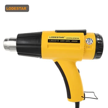 

LODESTAR 220-240V 2000W LCD Display Electric Hot Air Gun Adjustable Air Volume Industrial Handheld Heat Air Gun Power Tools