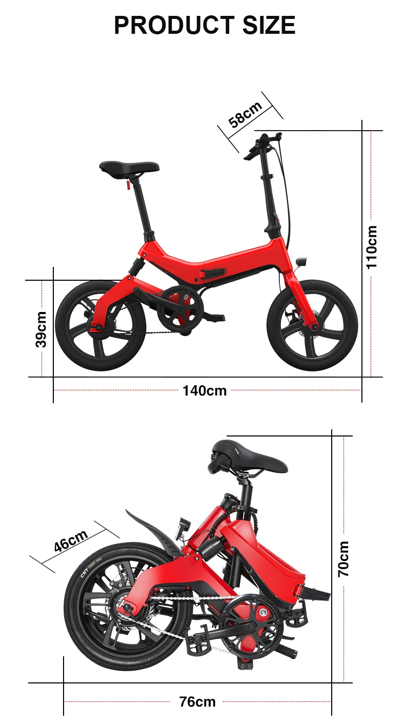 Discount 16 inch folding electric bike lightweight alloy ebike 36V250W Frame suspension Hidden lithium battery mini smart bicycle 11