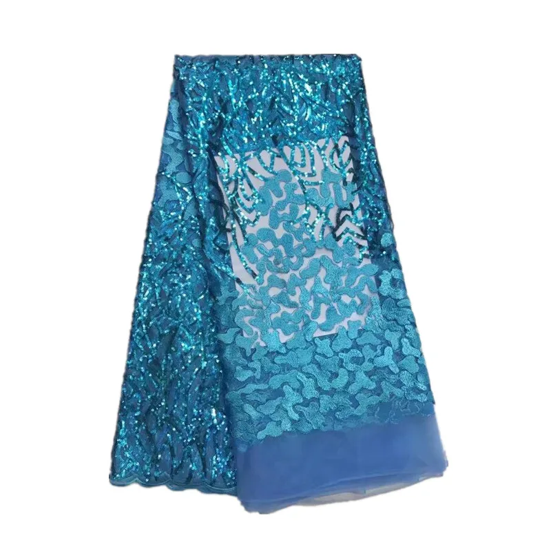 

New Style Flower Embroidered Net Dresses Lace Beaded Tulle Lace Fabric with Sequins 33