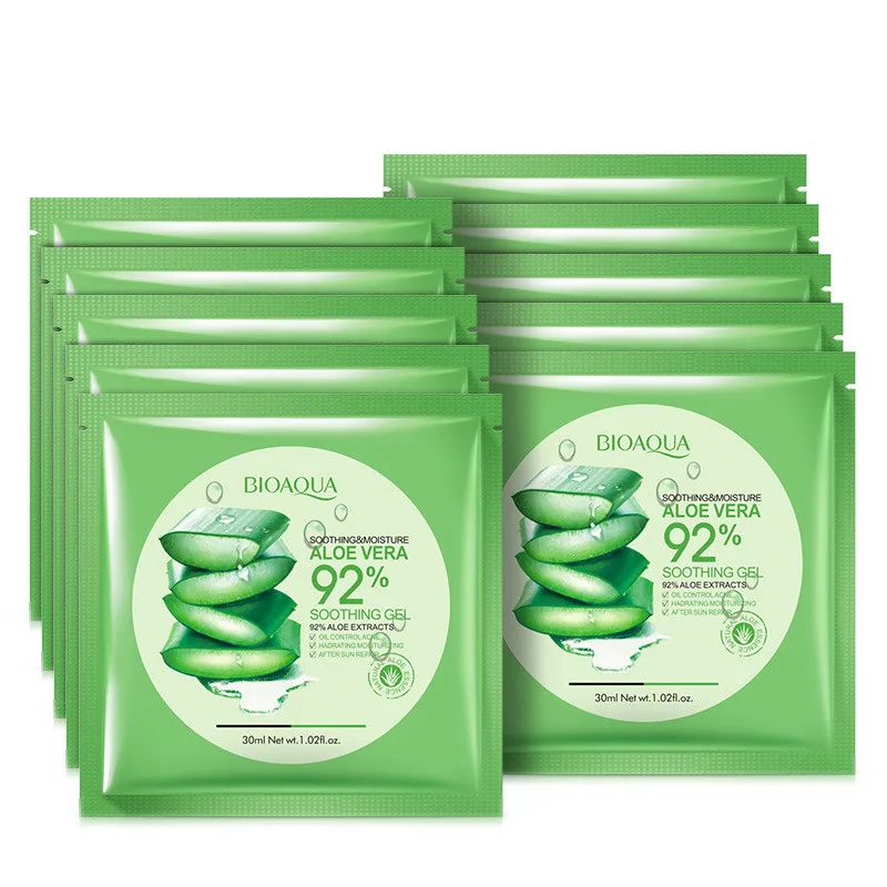 

Hot Sale Natural Aloe Vera Gel Face Mask Moisturizing Oil Control Wrapped Mask Shrink Pores Soothing Gel Facial Mask