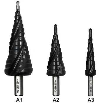 

Dropship Upgrade 4-12/4-22/4-32/mm 3 Flute Step Drill Bit Triangle Shank TiAlN Coated HRC89 M35 Cobalt Step Drill Wood Bits