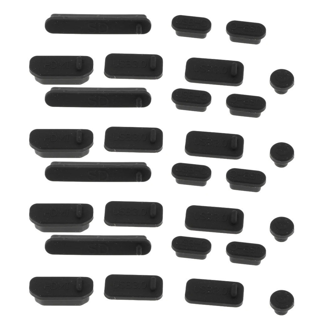 4Pack USB HDMI Audio Port Dustproof Plug Cover Stopper for Xiaomi PC black