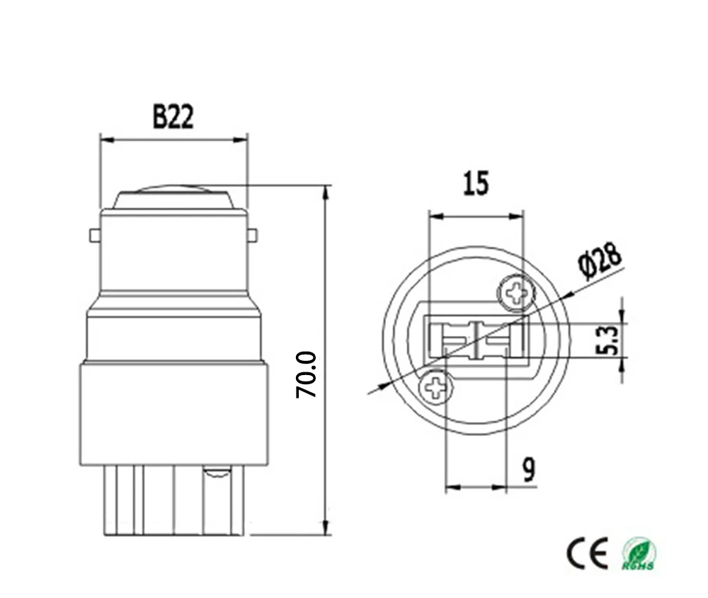 B22 to G9 socket adapter
