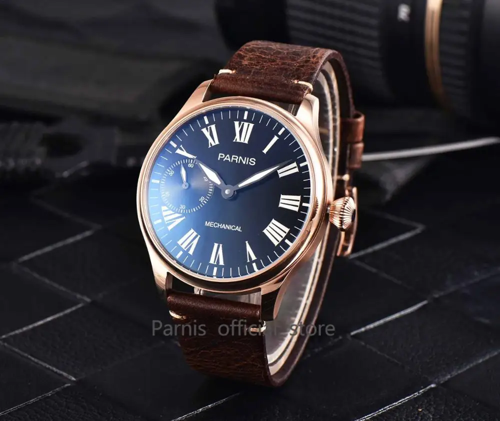 Issue 44 мм Parnis мужские часы Топ бренд часы ручной обмотки механические часы 17 драгоценных камней наручные часы - Цвет: gold