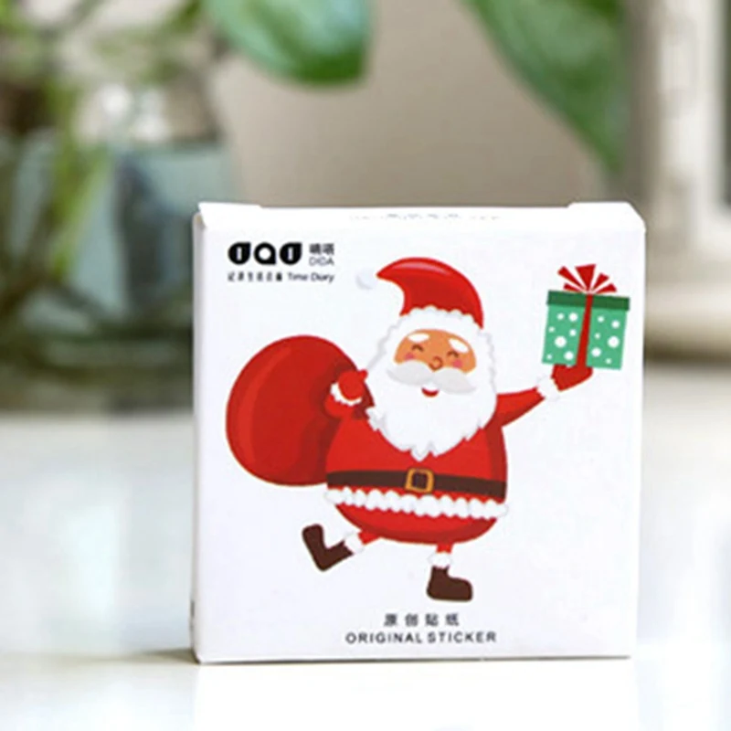 

48 PCS/box!!! 2018 New Santa Claus Album Paper Lable Stickers Crafts And Scrapbooking Decorative Sticker Cute Stationery