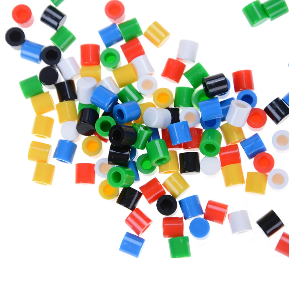 

Tactile Button Caps Plastic Cap Hat for 6*6 Tactile Push Button Switch Lid Cover Wholesale 20pcs/lot Random Color