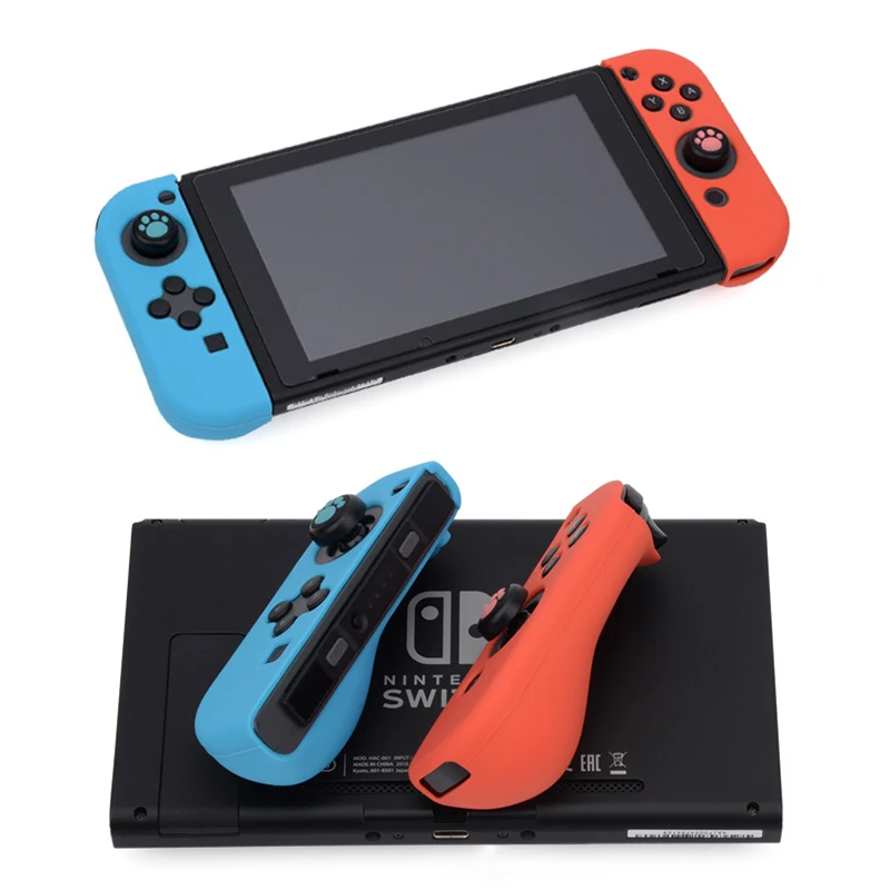 6 في 1 ل Nintend التبديل تحكم غمبد المقود غطاء من السيليكون لنينتندو التبديل NS NX PS4 Joycon زر كاب متحكم الأصابع xbox one