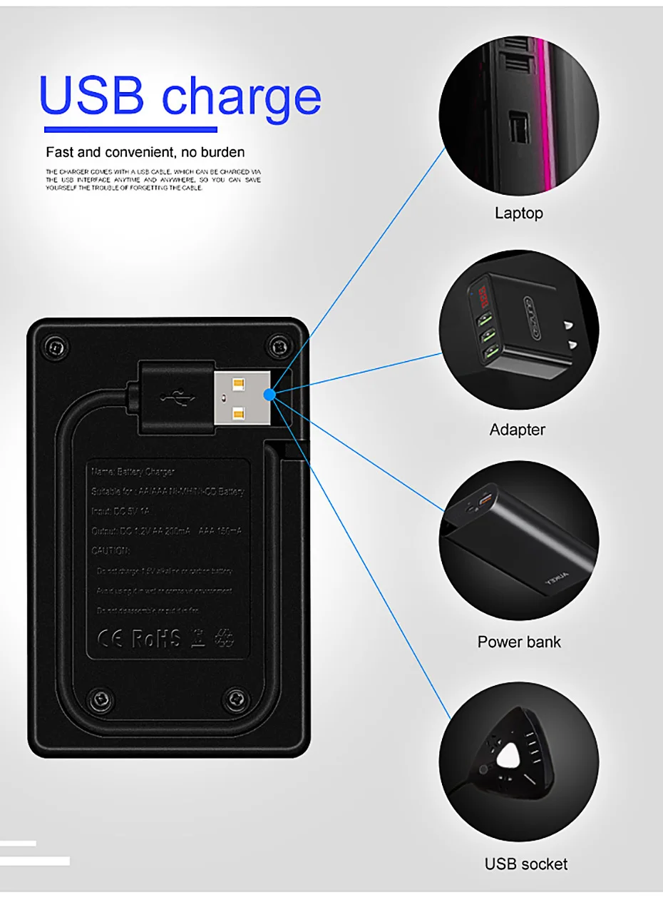 PALO 4 слота USB смарт-зарядное устройство светодиодный для 1,2 в AA AAA nimh nicd перезаряжаемая батарея струйная зарядка защита от перезарядки