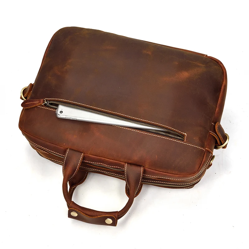 Для мужчин бизнес портфели из натуральной коровьей кожи 15 дюймов ноутбук сумка мужской большой ёмкость сумка мягкая мужская сумка на плечо