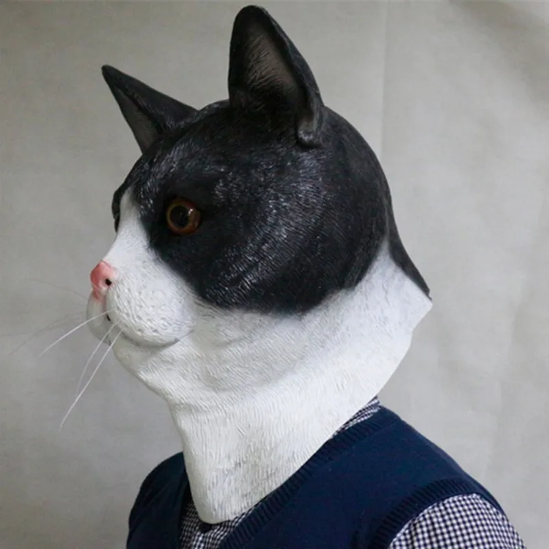 Хэллоуин маска милый кот латексная резина полный лицо с вечерние Косплей