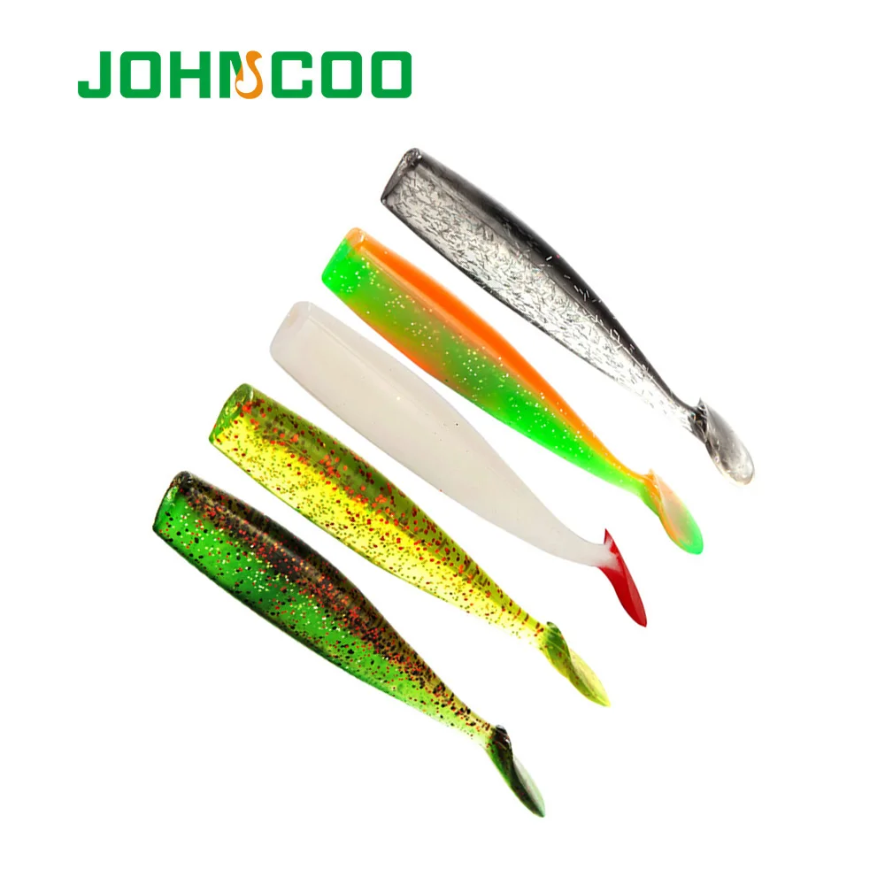 

JOHNCOO 4pcs/lot Soft Fishing Wobblers 100mm 7.7g Artifical Fishing Bait Grub Lures Goods for Fishing Lure Silicone Lure