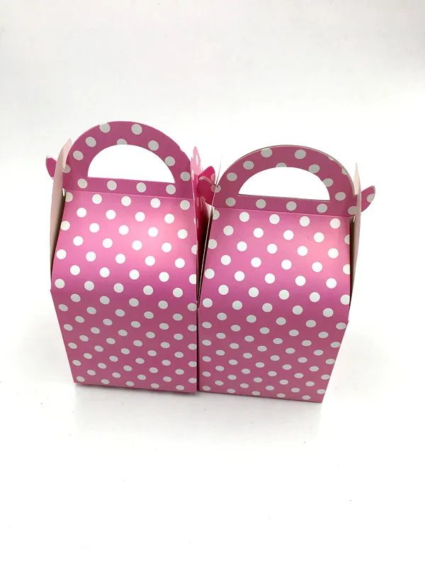6 шт./лот горошек коробки для конфет на день рождения вечерние Свадебные Сувениры Коробка для сладостей Детские любимые подарочные коробки с днем рождения вечерние поставки - Цвет: PINK