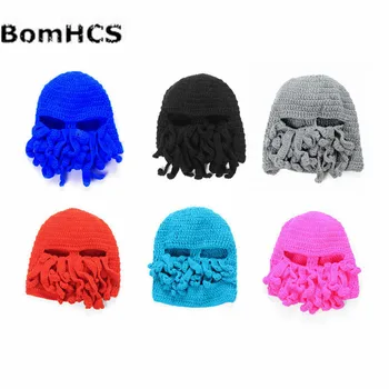 

BomHCS Men's Thick Cable 100% Handmade Knit Squid Beanie Hat Cap