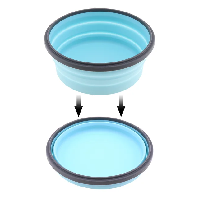 Boîte à déjeuner ronde pliante en Silicone, récipient alimentaire, bol Portable 350ML/500ML/800ML/1200ML, boîte à Bento deux couleurs 2