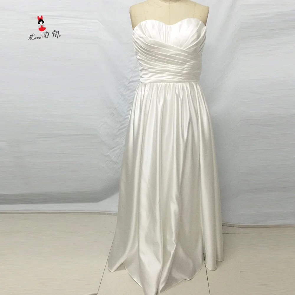 Ivory Cheap Wedding Dresses Satin Pleated Wedding Gowns Made in China