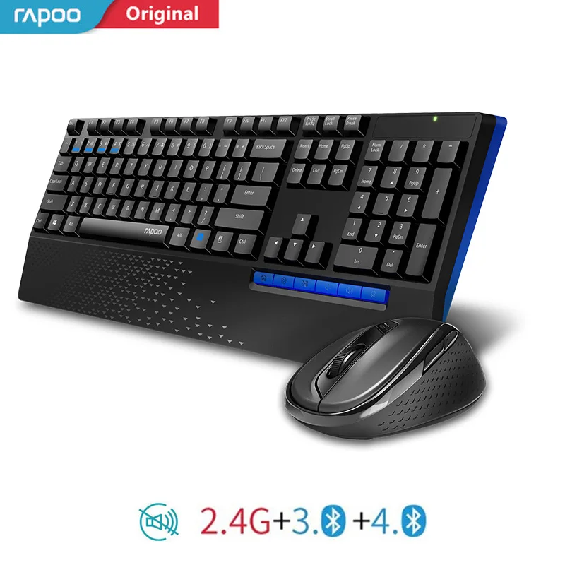Новый Rapoo 8300 T многомодовый бесшумный беспроводной набор с клавиатурой и мышью