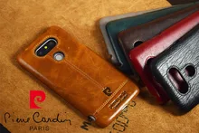 Pierre Cardin для LG G5 Фирменная Новинка чехол Официальный из натуральной коровьей кожи бампер жесткий задняя крышка для Pierre Cardin