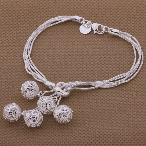 

AH012 Hot 925 sterling silver bracelet, 925 sterling silver fashion jewelry Tai chi hanging five hollow ball /ahgaiyna aviajmpa