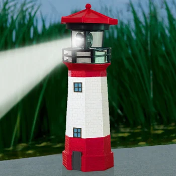 

Solar Powered Lighthouse with Rotating Lamp Bulb Garden Ornament Patio Light XHC88