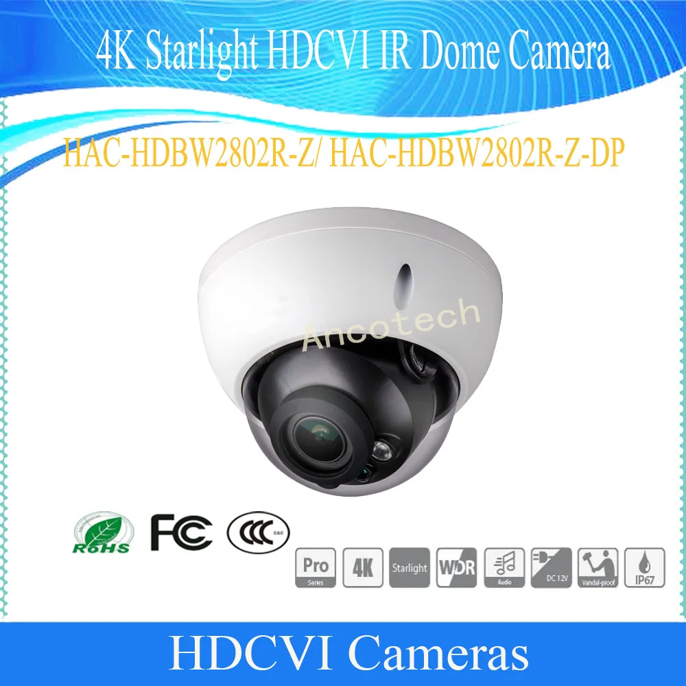 

Free Shipping DAHUA Original Security 4K Camera 8MP True WDR 3DNR IR Waterproof HDCVI Dome Camera IP67 DH-HAC-HDBW2802R-Z