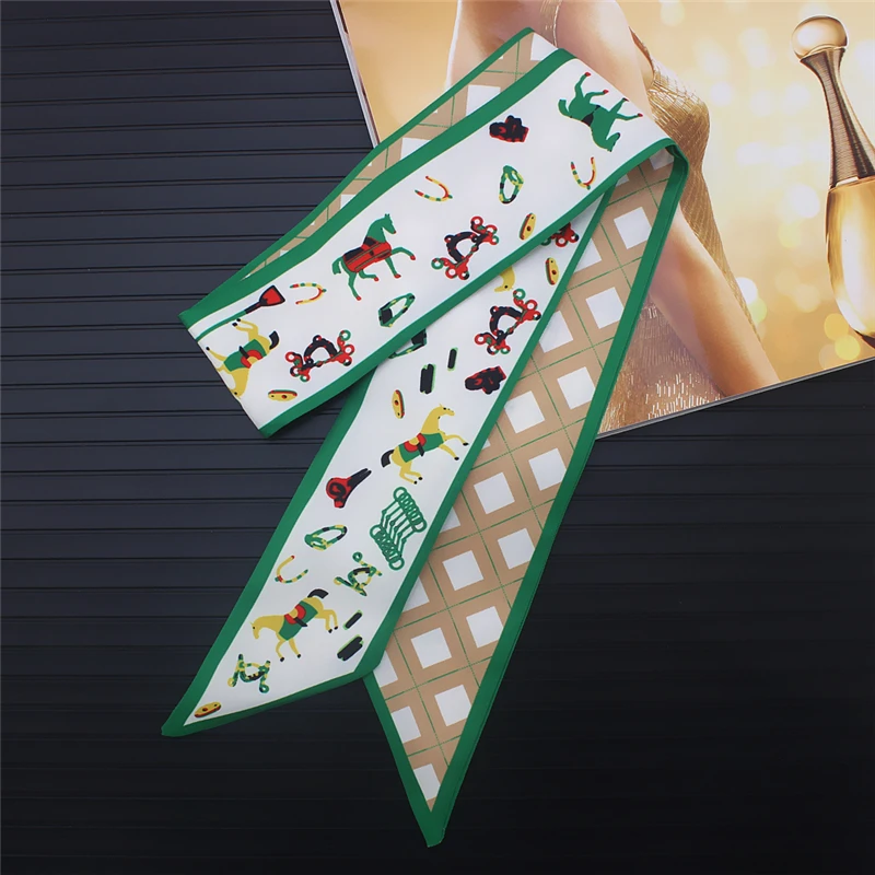 

Bag Silk Scarf Print Animal Women Long Skinny Retro Scarves for Ladies Fashion Hair Neck Scarfs Headwear 2019 New