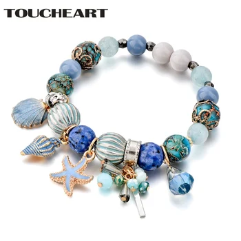 

TOUCHEART Starfish & Seashell & Conch in the ocean Bracelet & Bangles Charms For Women Luxury Brand Jewelry Bracelets SBR180080