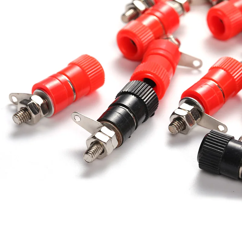 Top Thread Outer Diameter About: 4mm, Total Length: 33mm Banana Socket Terminal Connector Professional Binding Post Nut