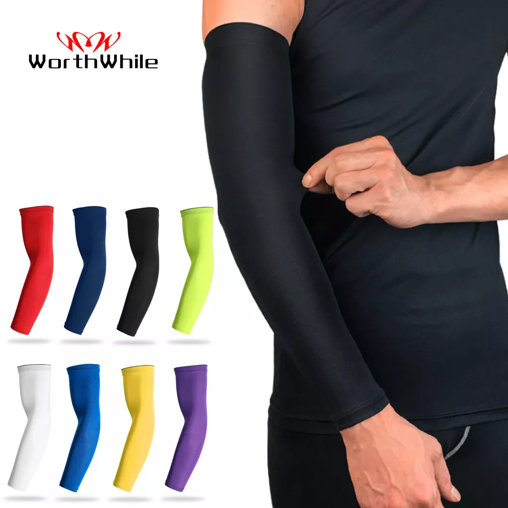 WorthWhile Sports Arm Compression Sleeve Basketball Cycling Arm Warmer Summer Running UV Protection Volleyball Sunscreen Bands 1