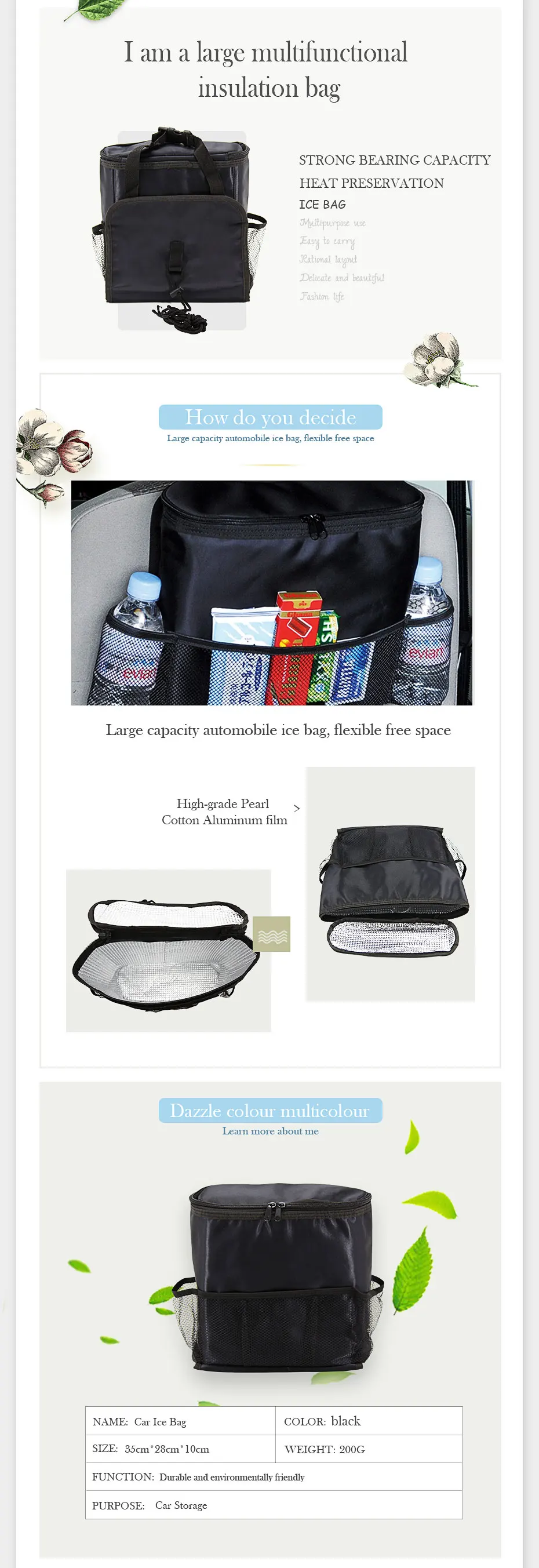 Многофункциональная сумка для хранения, подвесной органайзер, кулер, изолированный, для мам, детская коляска, карманы для путешествий, автомобильное сиденье