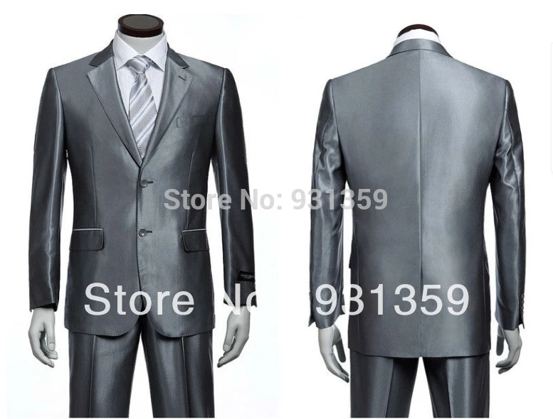Shine Silver Color Business Mens Suits Design Male Suits Two Pieces (Jacket+Pants) TX189 Shining