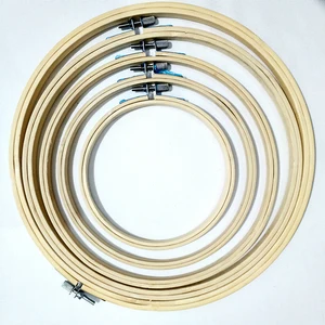 1 шт. вышитый венок из бамбука, инструмент для вышивки крестиком, круглая рамка для вышивки, кольцо для шитья, украшение для дома, аксессуары для рукоделия - изображение