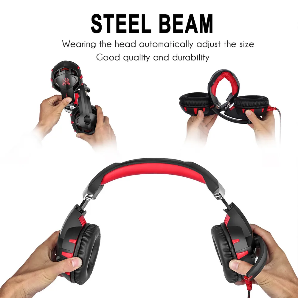ONIKUMA K2 7.1 Surround Sound USB Gaming Headset Casque Wired PS4Xbox One Headphoes with Microphone Volume Control for Computer (10)
