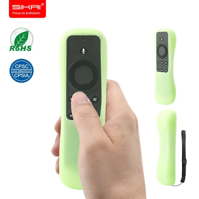 Чехол для Amazon Fire tv 4K Stick с Alexa Voice дистанционный контроль силикон чехол SIKAI - Цвет: green only case
