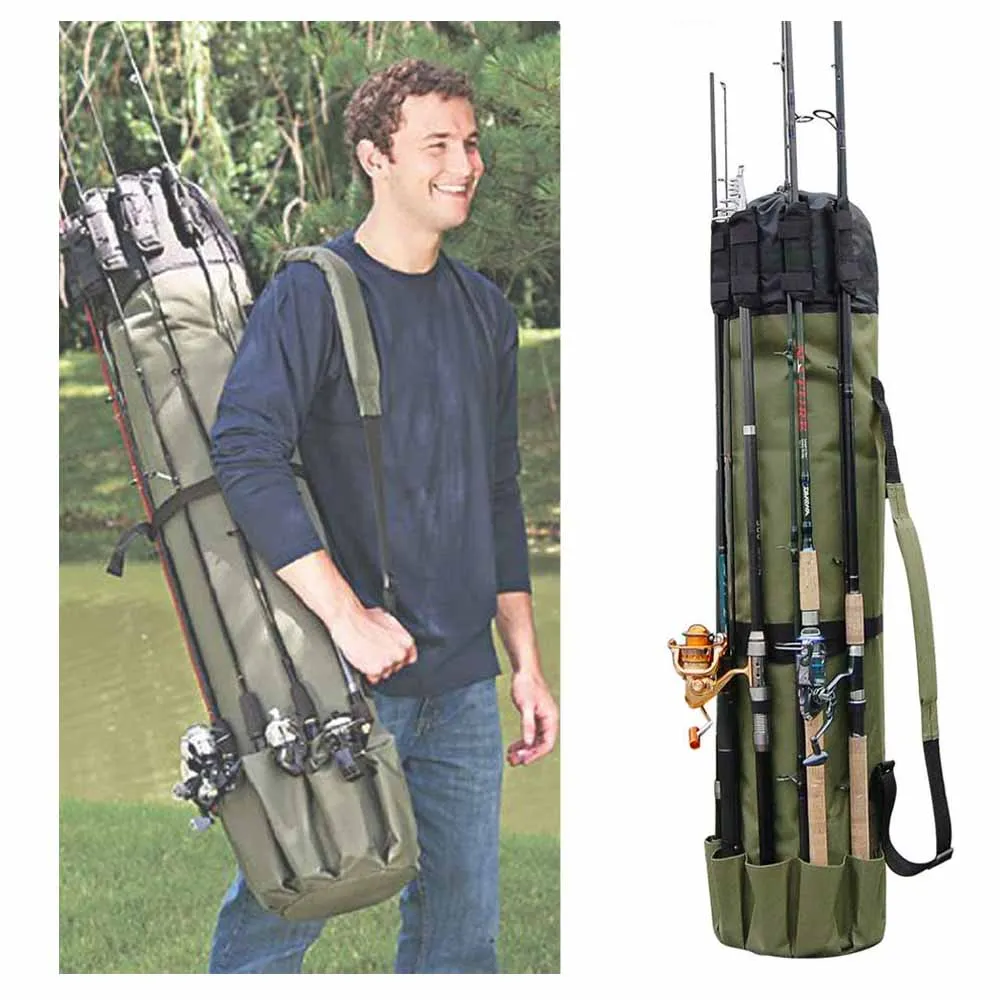 

Fishing Portable Multifunction Nylon Fishing Bags Fishing Rod Bag Case Fishing Tackle Tools Storage Bag