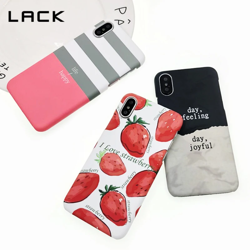 Модные чехлы для iphone X с надписью LACK Fashion матовый чехол в полоску рисунком фруктов