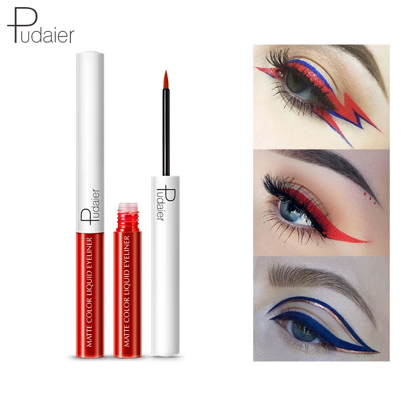 Pudaier Waterproof Liquid Eyeliner Matte Long-lasting Pigment white Eye Liner Gel Party Beauty Cosmetic pencil glitter maquiagem |