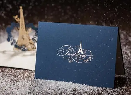  New Arrive 3D greeting cards Eiffel Gift Greeting 3D Blessing Cards invitation card wedding card - 32672112582