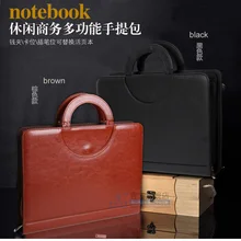 А4 бизнес молния спираль pu кожа менеджер Сумка для документов папка для документов пружинный Биндер портфель офис Конференц-с ручкой 442B