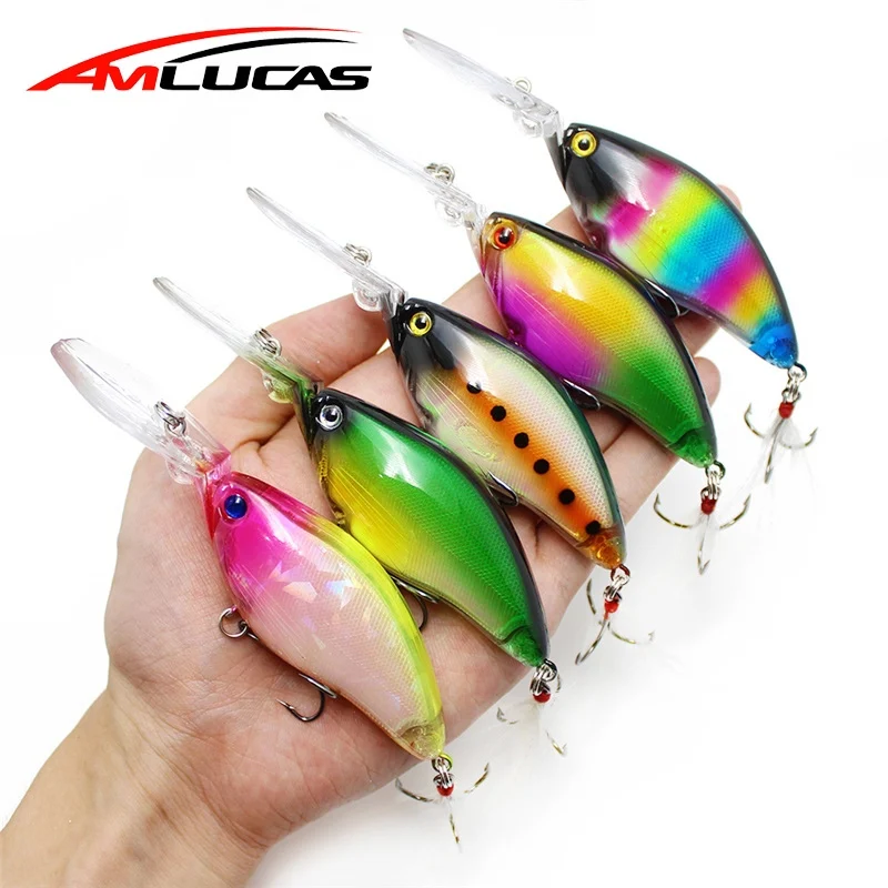 

Amlucas 11cm 18g Crankbait Fishing Lure Laser Minnow Wobblers Hard Baits Pesca Hooks Artificial Fishing Tackle Swimbait WW52